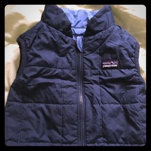 Patagonia Baby Reversible Puff-Ball Vest Blue/Navy